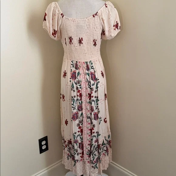 Angie Cream Floral Midi Dress - Picture 13 of 14